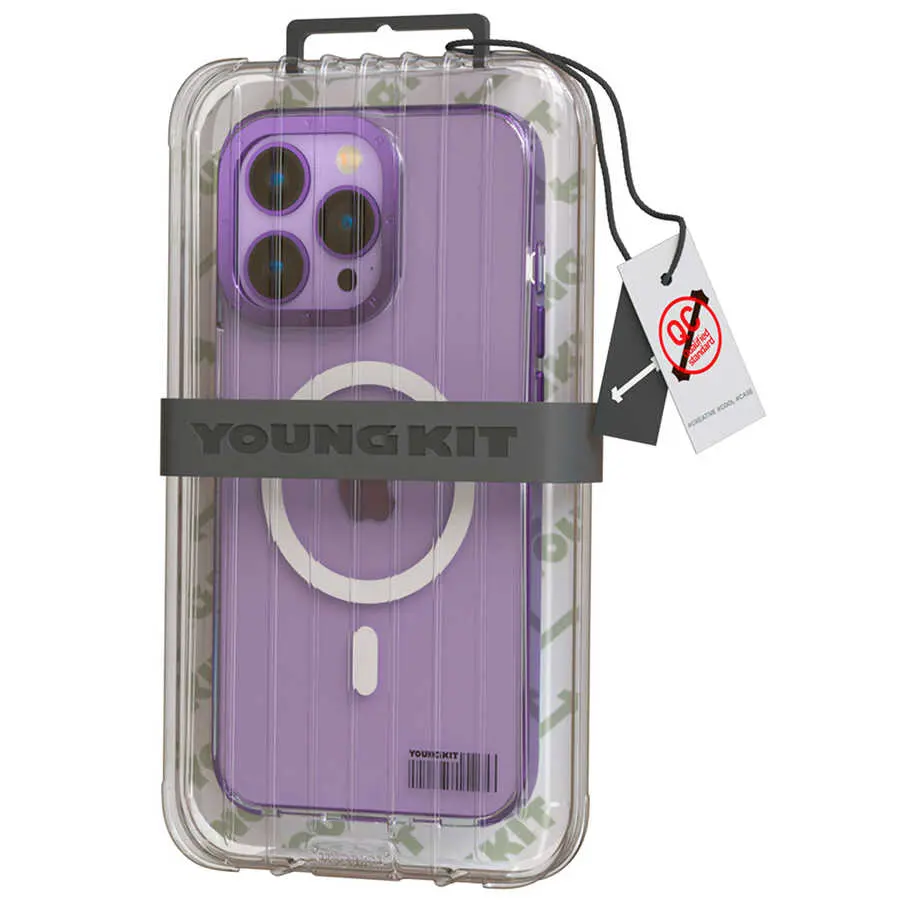 iPhone 14 Pro MagSafe Uyumlu Şeffaf Kılıf - Youngkit Coloured Glaze