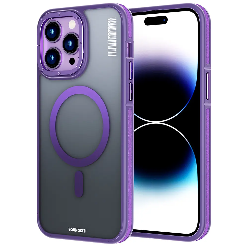iPhone 14 Pro MagSafe Uyumlu Şeffaf Kılıf - Youngkit Rock Sand