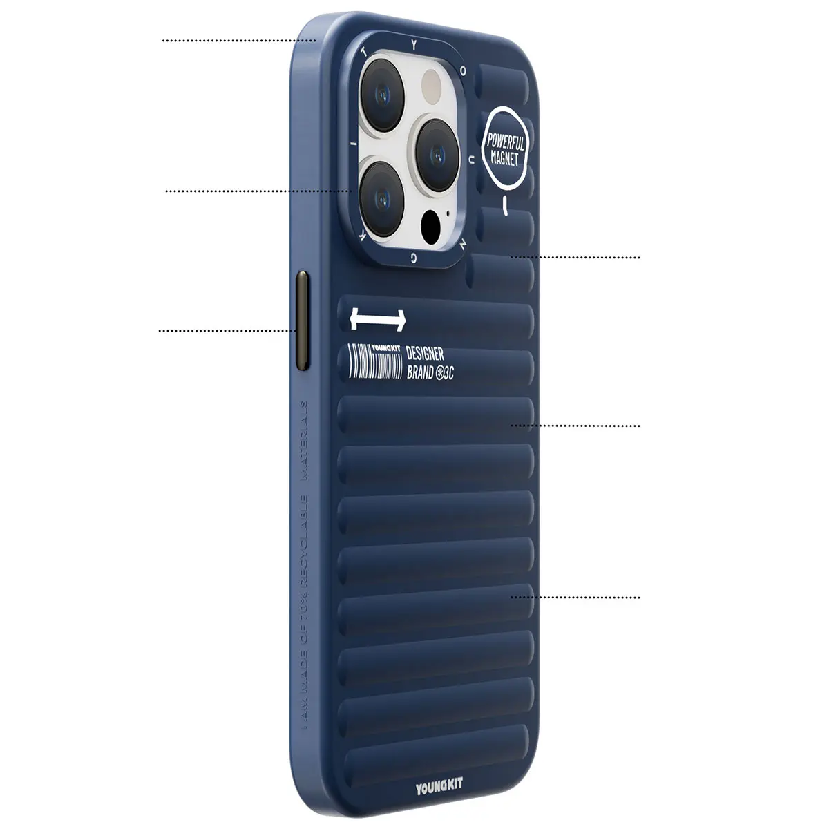 iPhone 14 Pro Mat Renkli Tasarım Kılıf - YoungKit Original Serisi