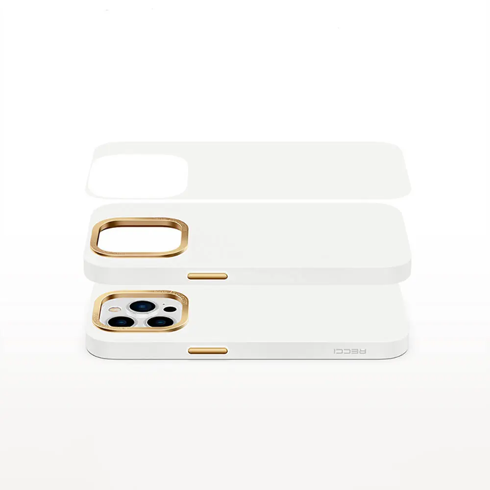iPhone 14 Pro Metal Kamera Çerçeveli Kılıf - Recci Glaze Serisi