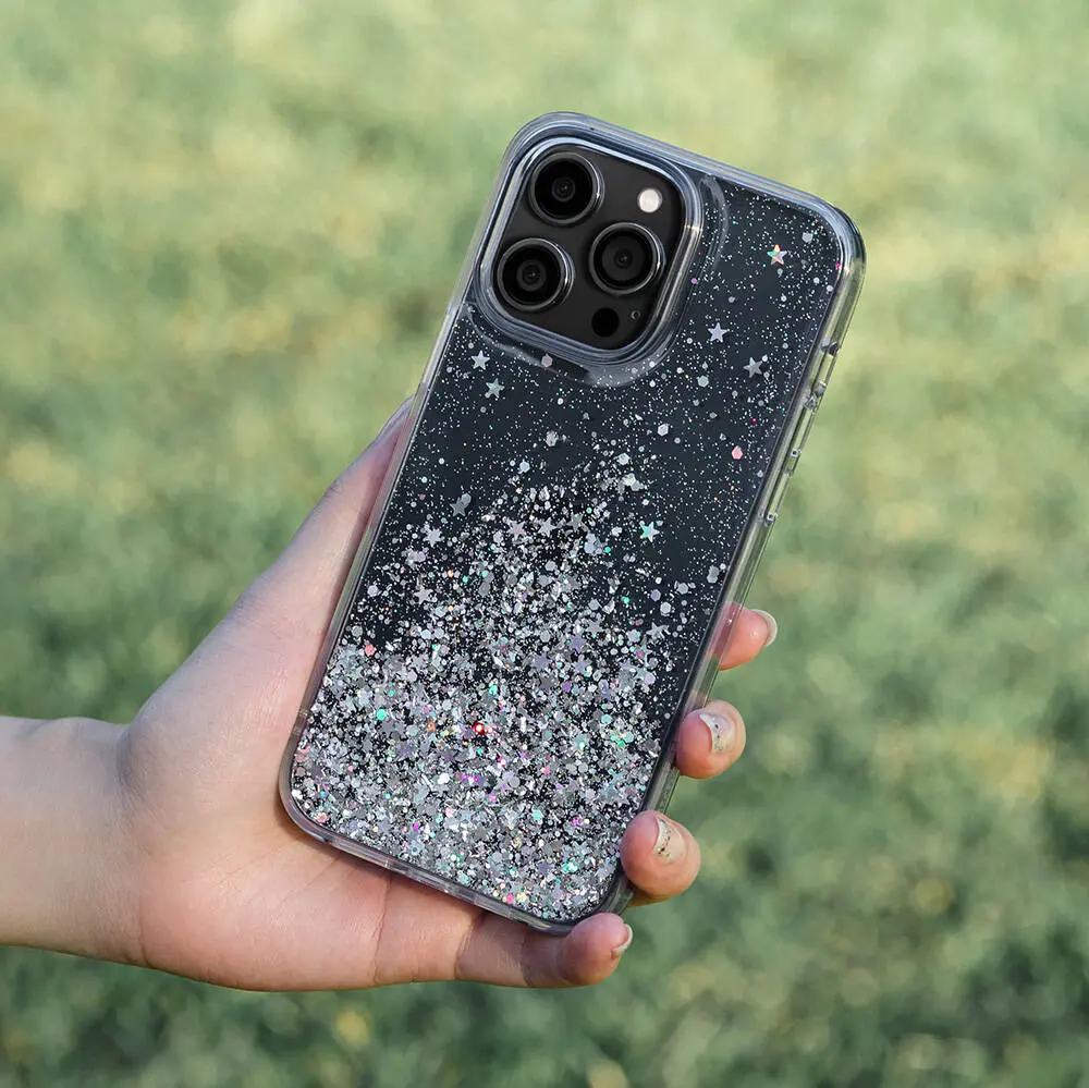 iPhone 14 Pro Şeffaf Simli Kılıf - Switcheasy Starfield