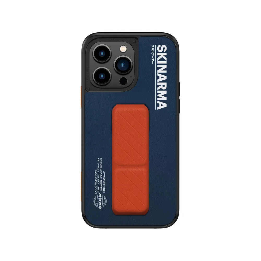 iPhone 14 Pro Standlı Deri Görünümlü Kılıf - Skinarma Gyo