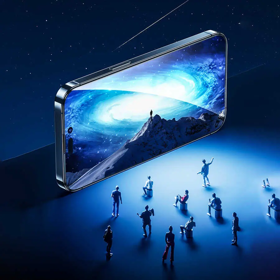 iPhone 14 Pro Max Ekran Koruyucu, 0.3 mm Tam Kaplamalı - Benks V Pro