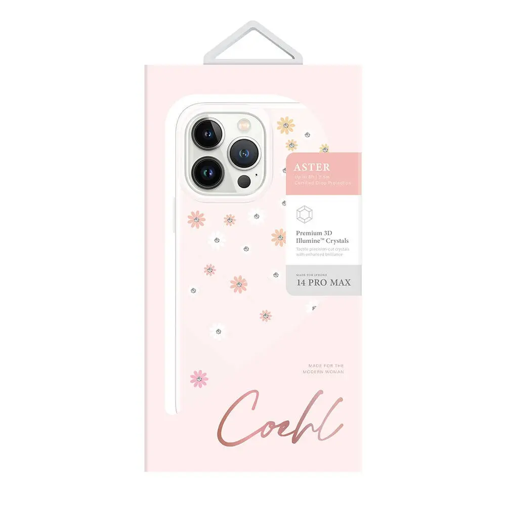 iPhone 14 Pro Max Çiçek Desenli Taşlı Kılıf - Coehl Aster