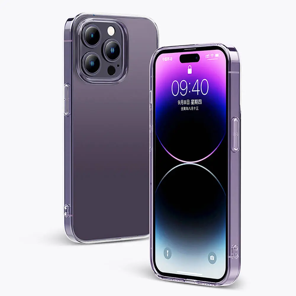iPhone 14 Pro Max Şeffaf Silikon Kılıf, Airbagli Darbe Emici - Recci Clarity