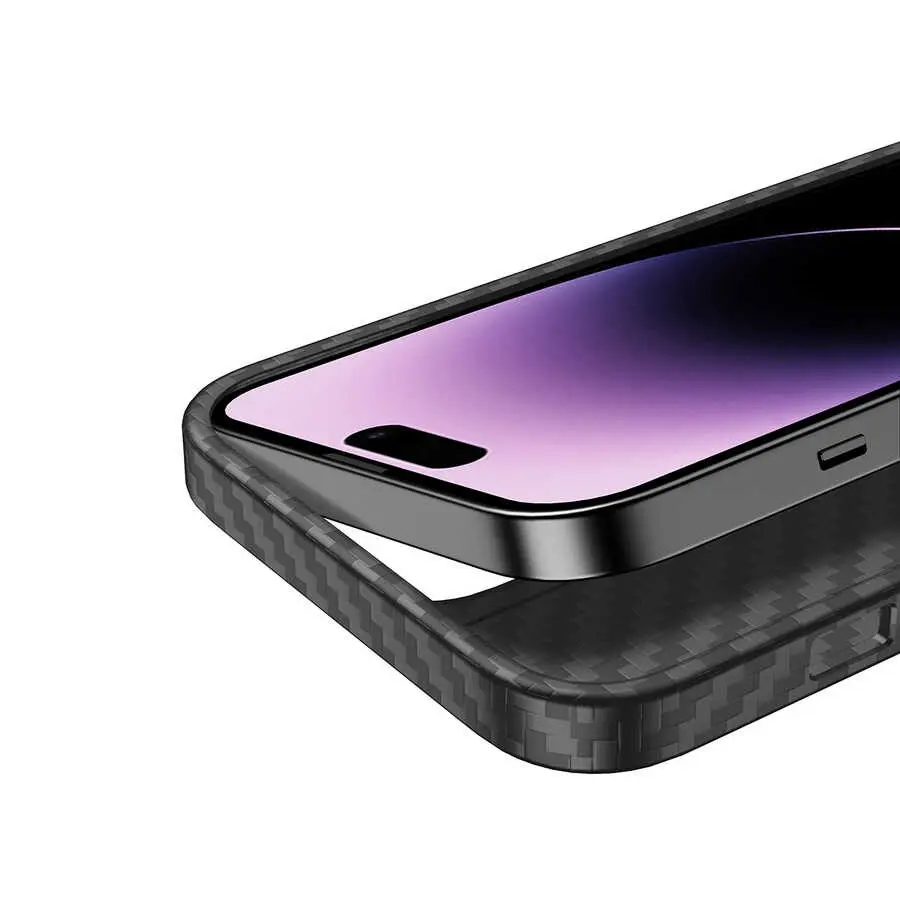 iPhone 14 Pro Max MagSafe Uyumlu Aramid Karbon Fiber Kılıf - Wlons Radison