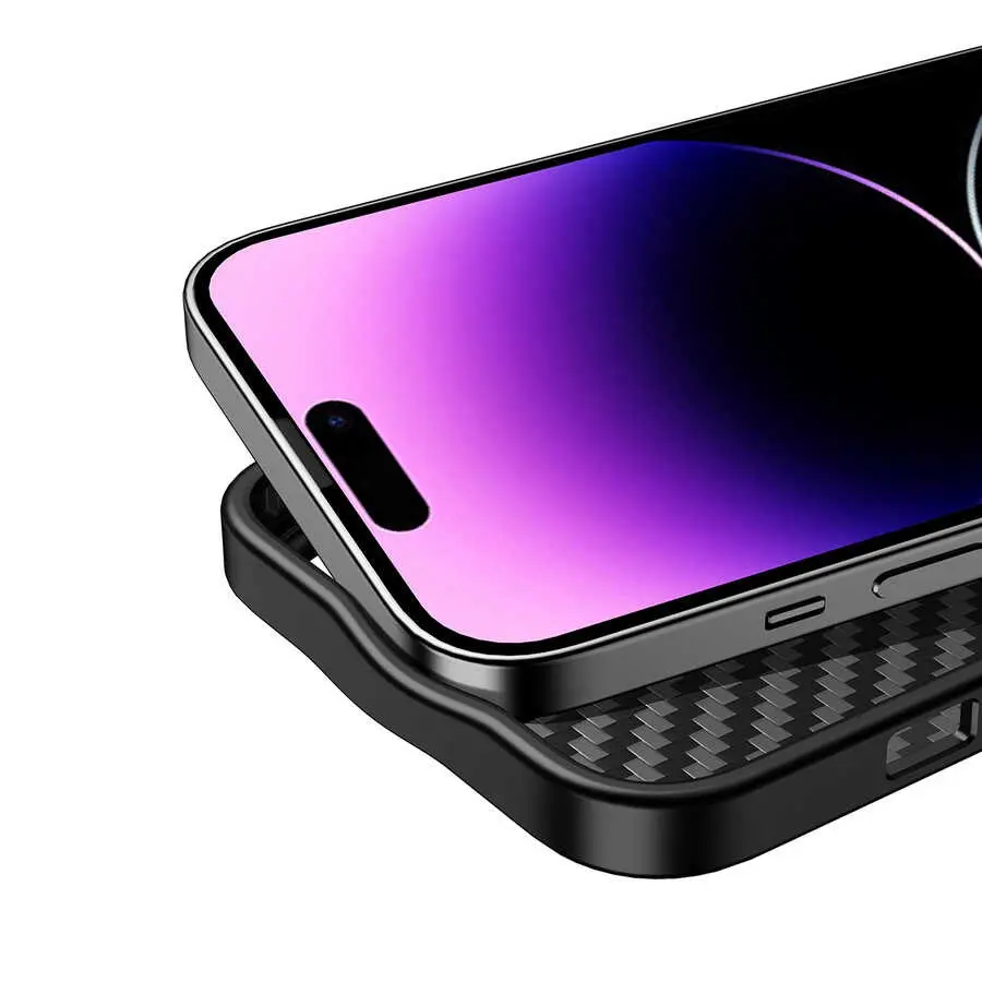 iPhone 14 Pro Max MagSafe Uyumlu Aramid Karbon Fiber Kılıf - Wlons Radison