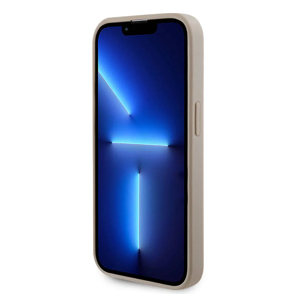 iPhone 14 Pro Max Deri Kılıf, Metal Logo ve Strass Detaylı - Guess 4G