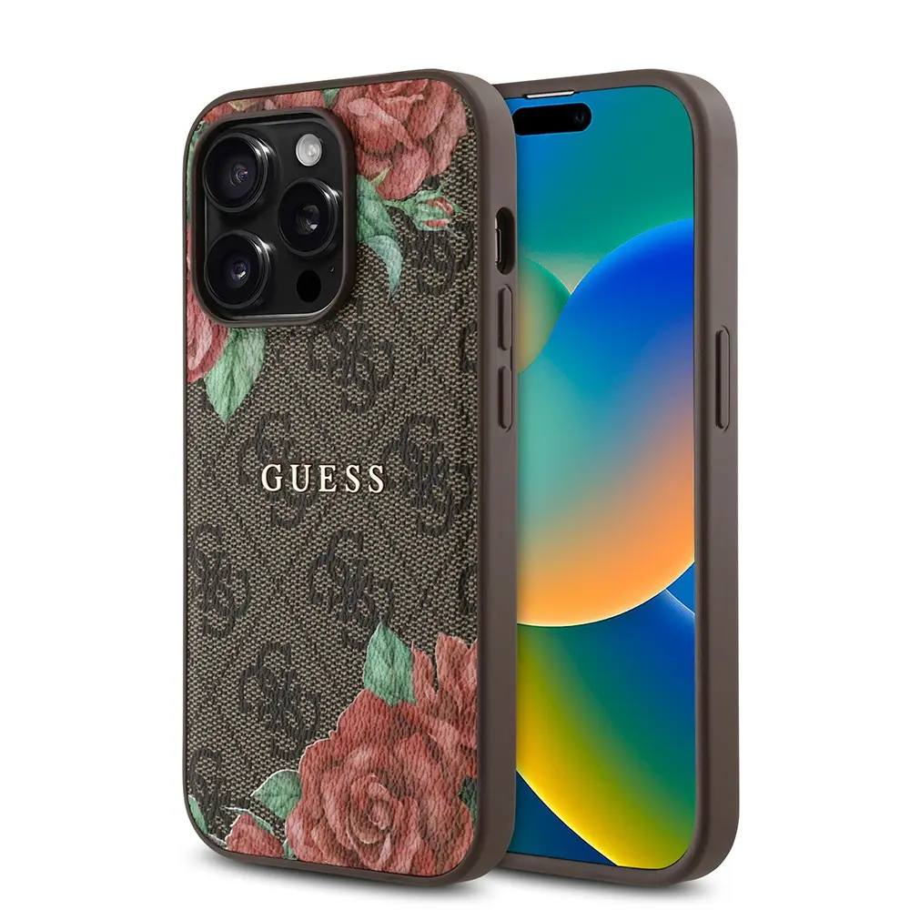 iPhone 14 Pro Max MagSafe Uyumlu Lisanslı Kılıf - Guess Gül Baskılı