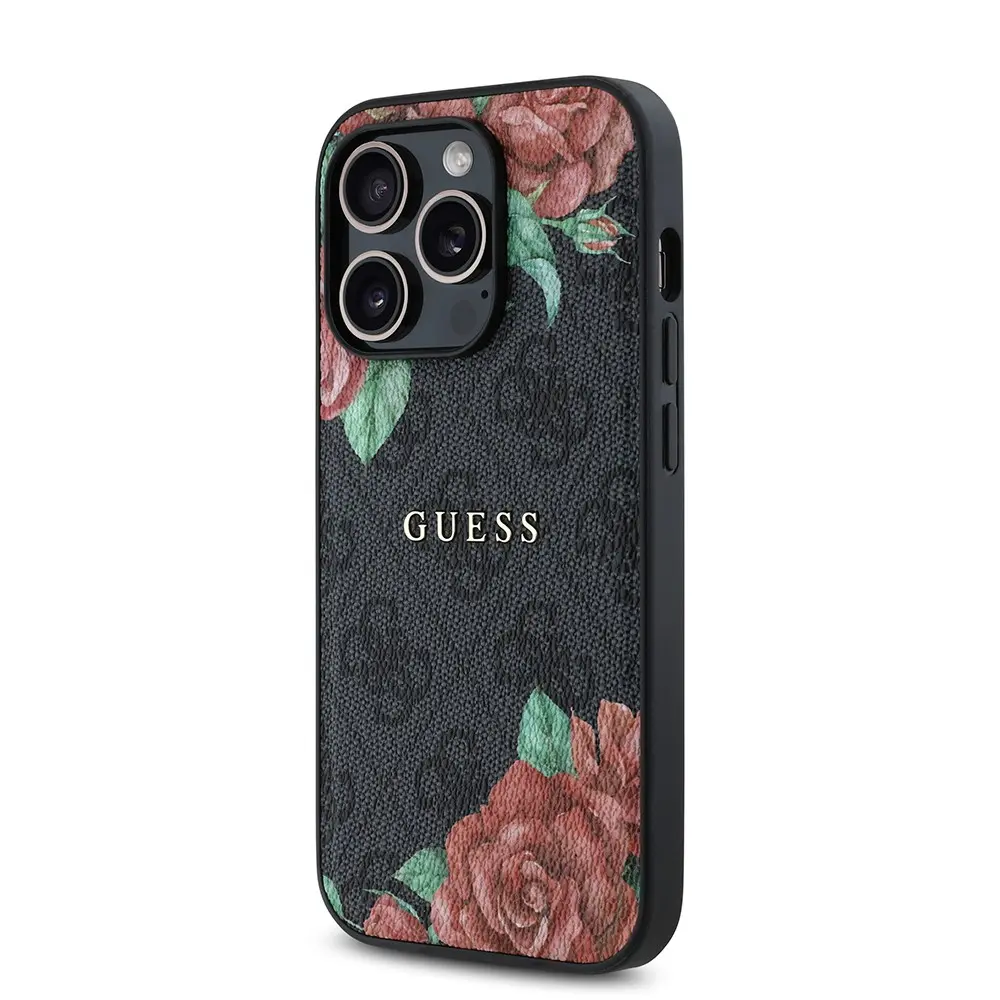 iPhone 14 Pro Max MagSafe Uyumlu Lisanslı Kılıf - Guess Gül Baskılı