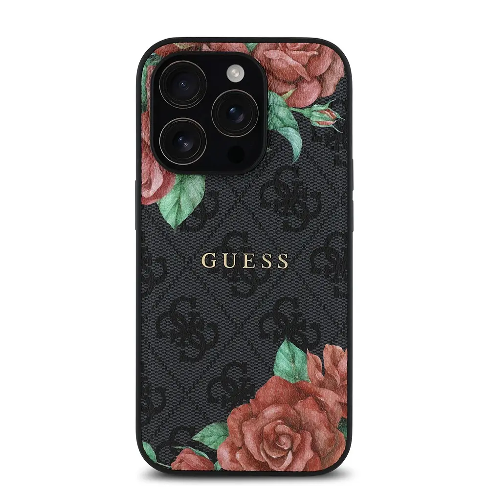 iPhone 14 Pro Max MagSafe Uyumlu Lisanslı Kılıf - Guess Gül Baskılı