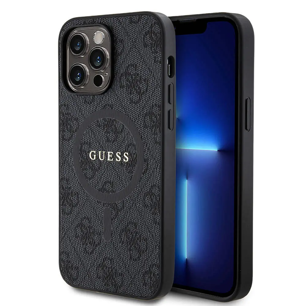 iPhone 14 Pro Max MagSafe Uyumlu Halkalı Kılıf - Guess 4G Logolu
