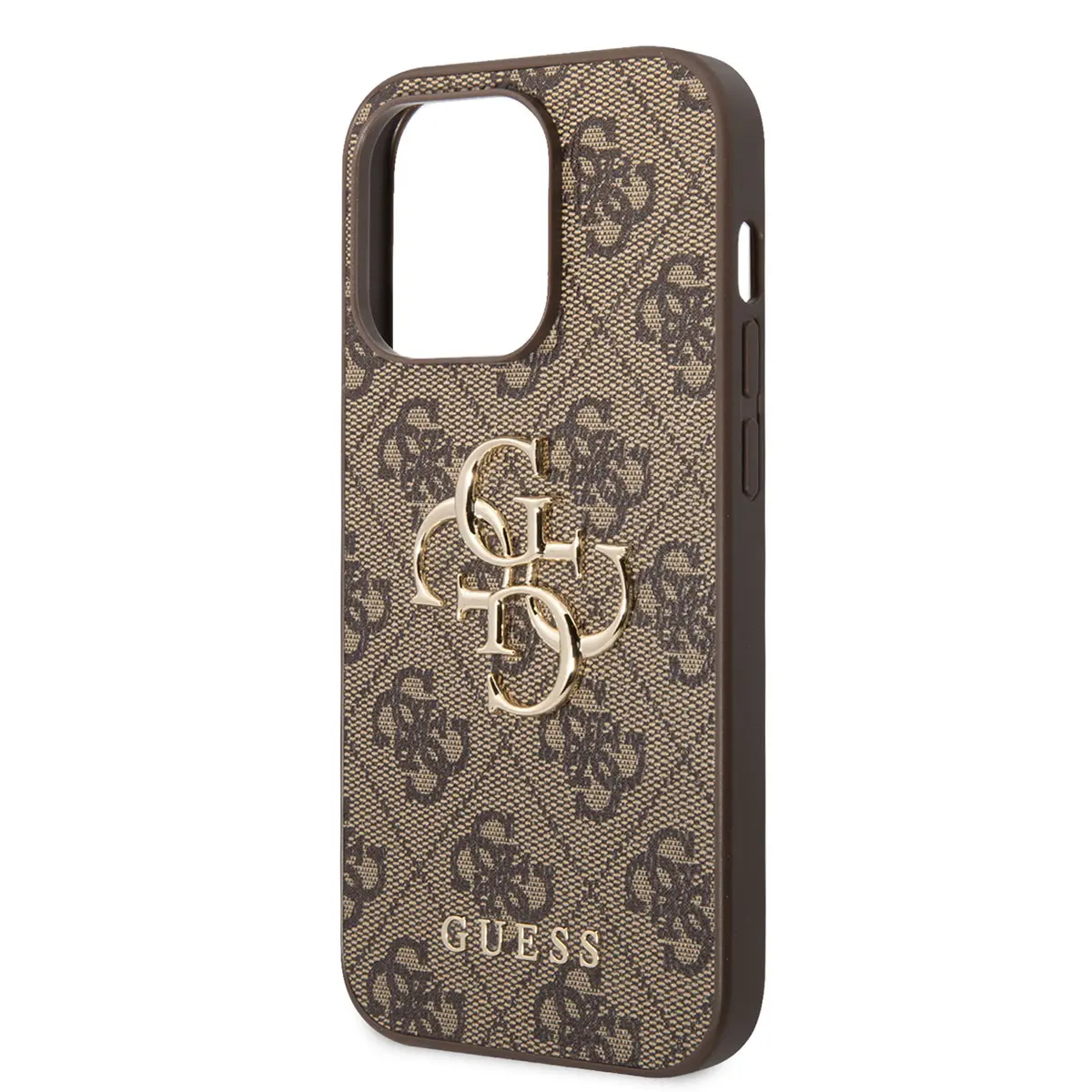 iPhone 14 Pro Max PU Deri Kılıf, Büyük Metal Logo - Guess