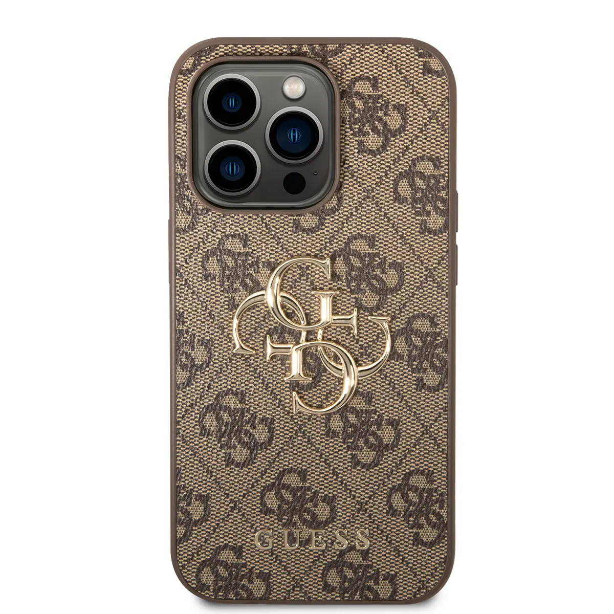 iPhone 14 Pro Max PU Deri Kılıf, Büyük Metal Logo - Guess