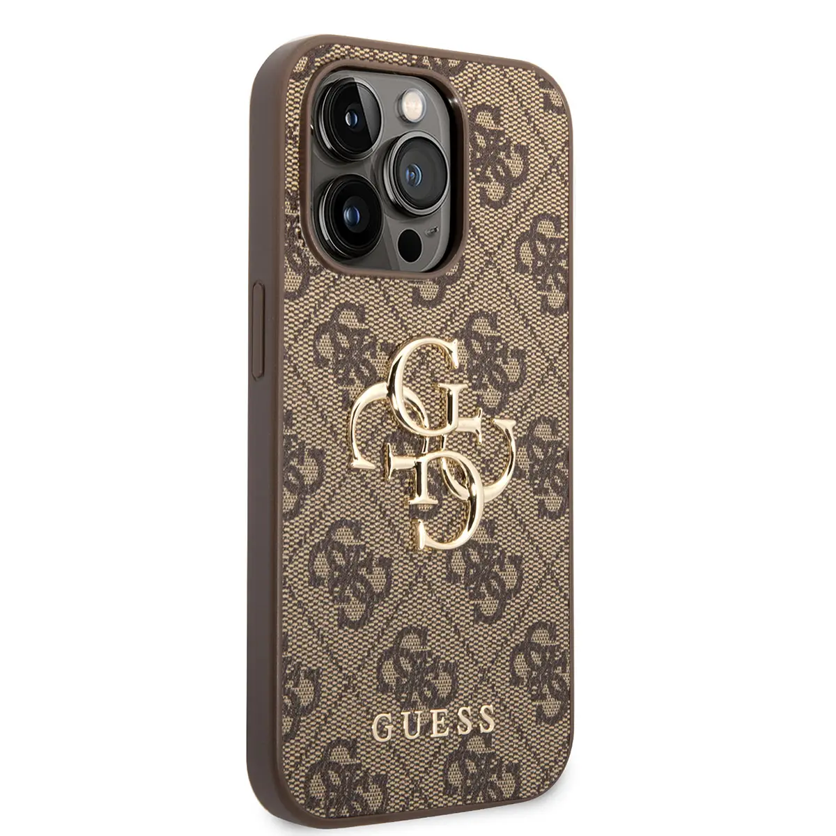 iPhone 14 Pro Max PU Deri Kılıf, Büyük Metal Logo - Guess
