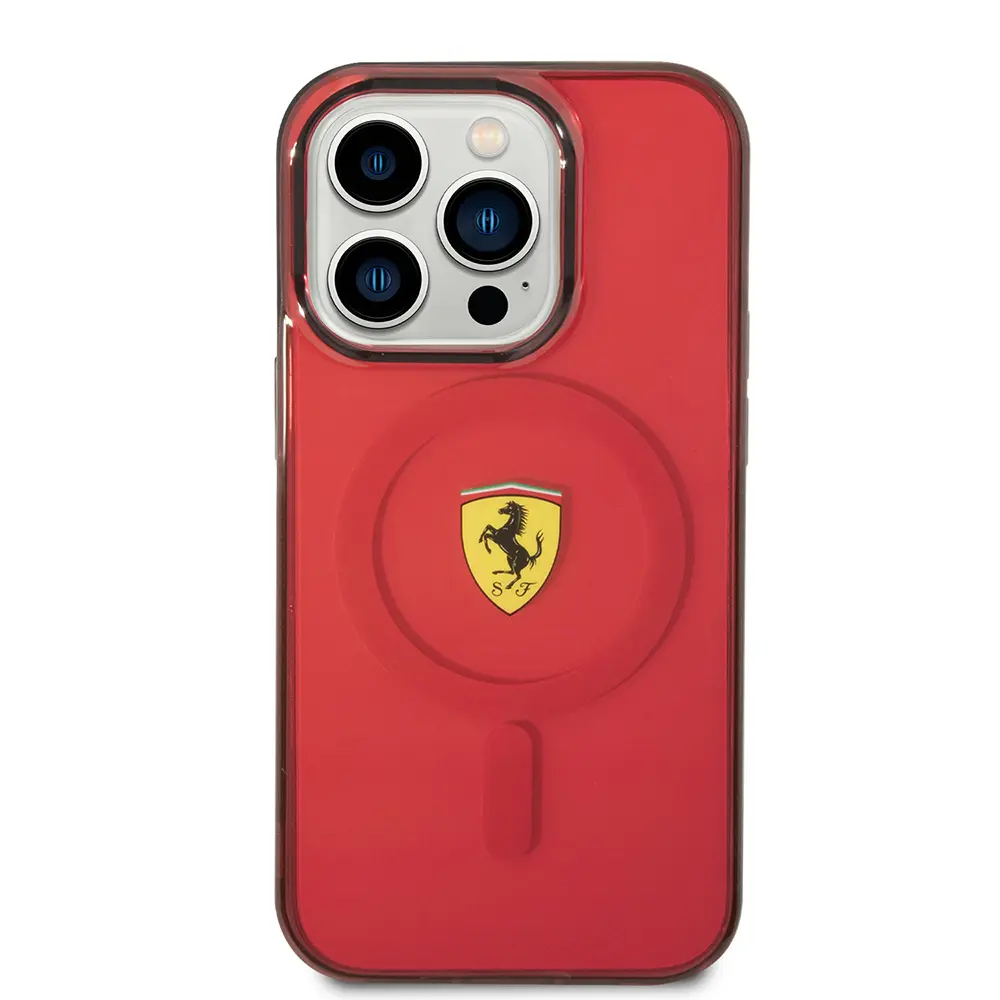 iPhone 14 Pro Max MagSafe Uyumlu Yarı Şeffaf Kılıf - Ferrari