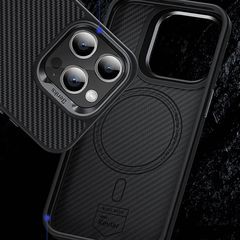 iPhone 14 Pro Max MagSafe Uyumlu Kevlar Kılıf - Benks Hybrid ArmorPro