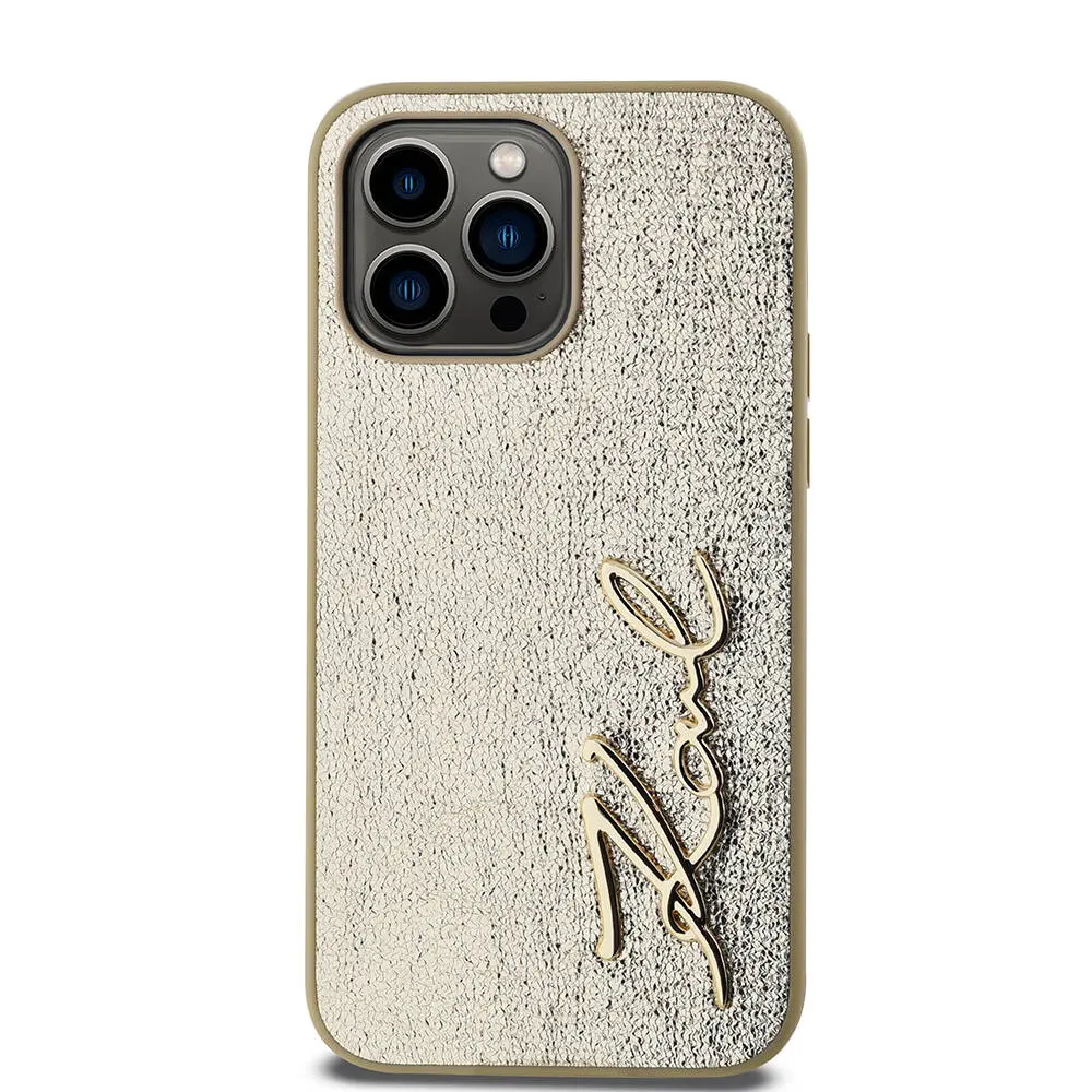 iPhone 14 Pro Max Tüylü Arka Yüzeyli Saffiano Kılıf - Karl Lagerfeld