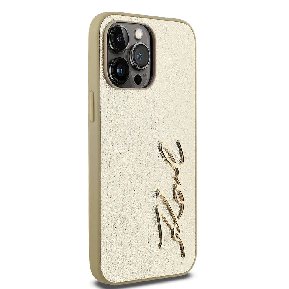 iPhone 14 Pro Max Tüylü Arka Yüzeyli Saffiano Kılıf - Karl Lagerfeld