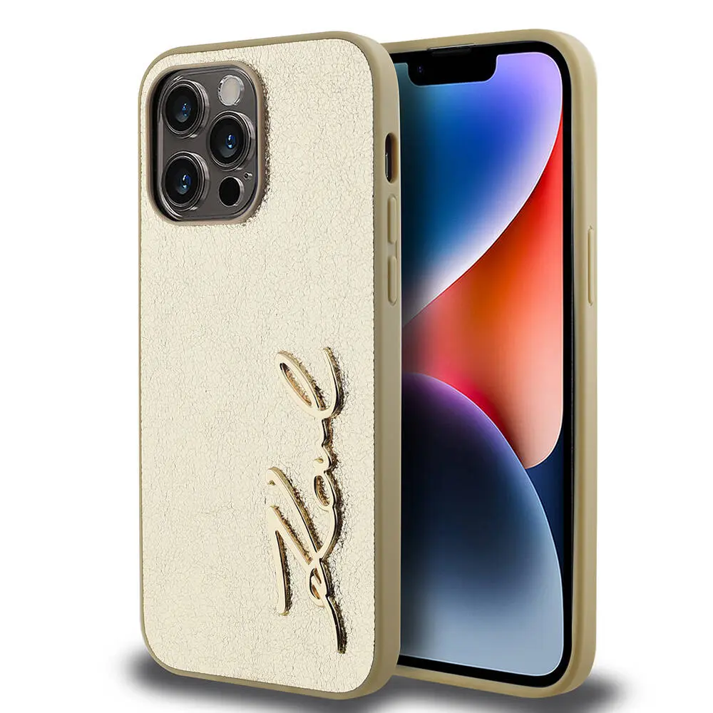 iPhone 14 Pro Max Tüylü Arka Yüzeyli Saffiano Kılıf - Karl Lagerfeld