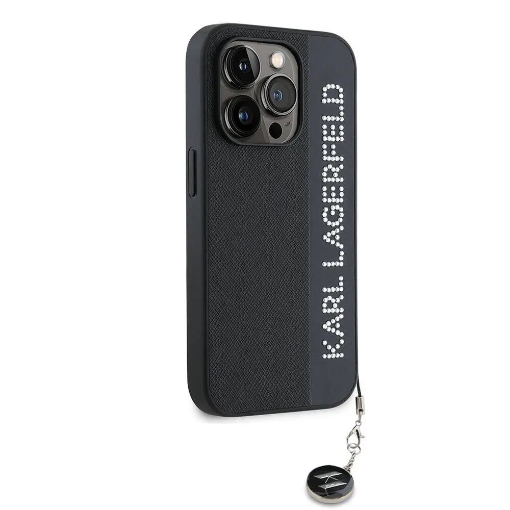 iPhone 14 Pro Max Kılıf, Anahtarlıklı Taşlı Saffiano - Karl Lagerfeld