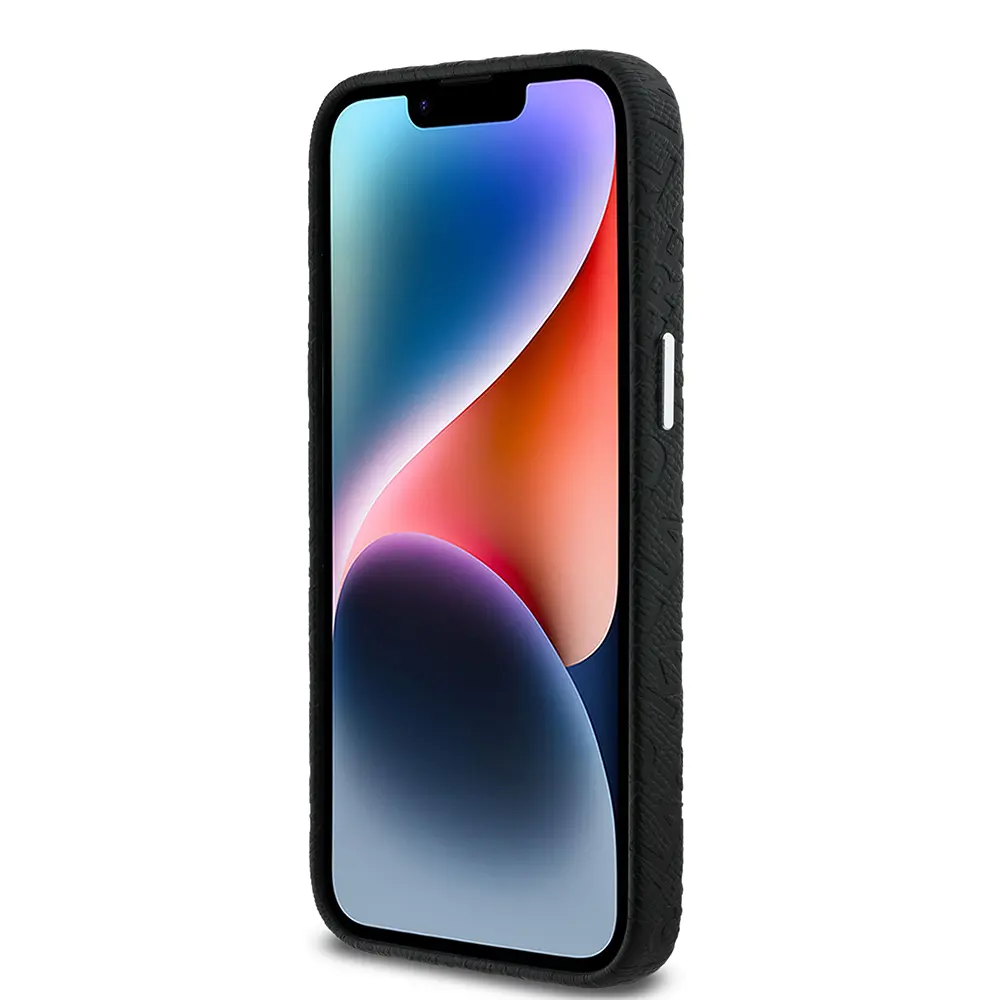 iPhone 14 Pro Max PU Deri Kılıf, Metal Logo Detaylı - Karl Lagerfeld
