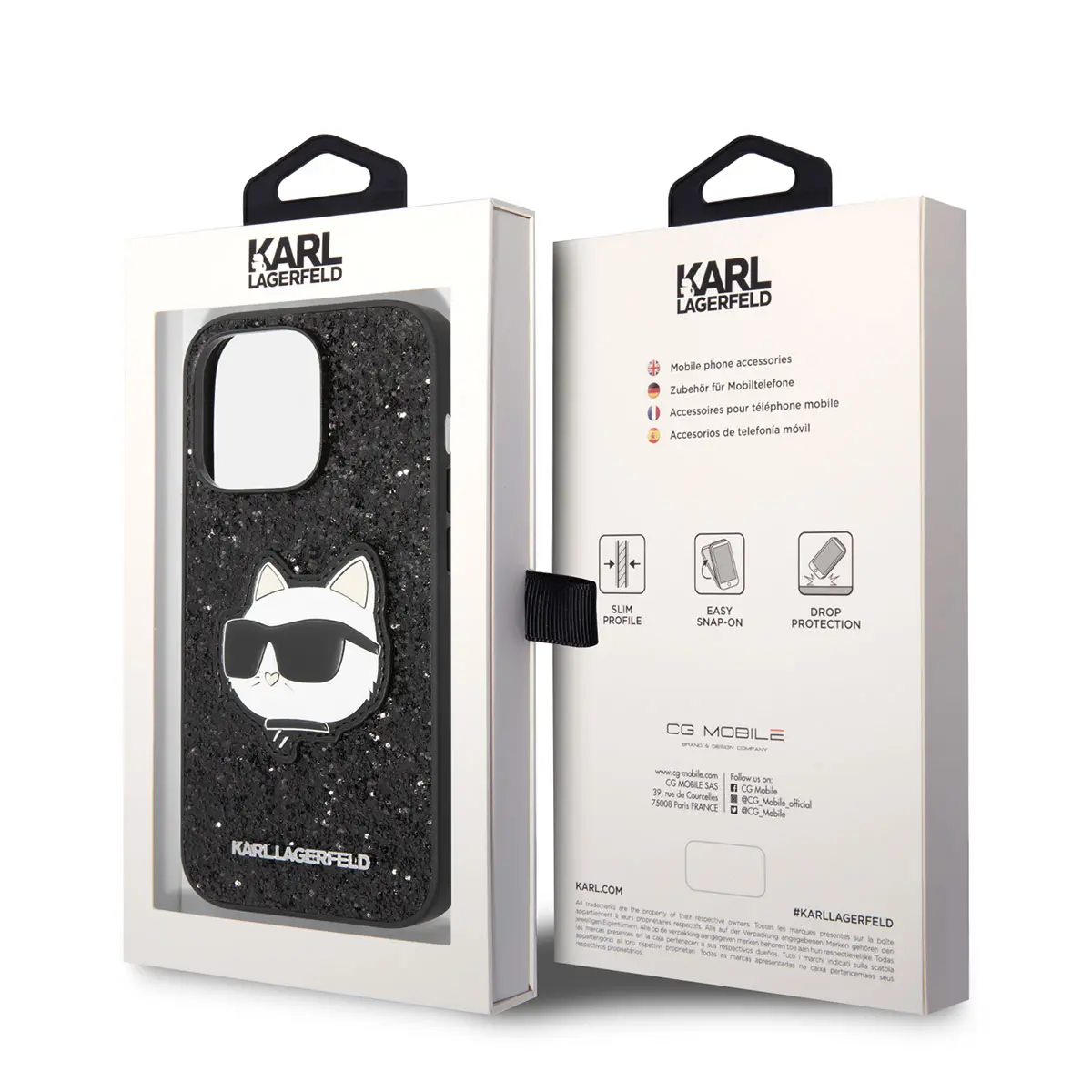 iPhone 14 Pro Max Taşlı Choupette Desenli Kılıf - Karl Lagerfeld