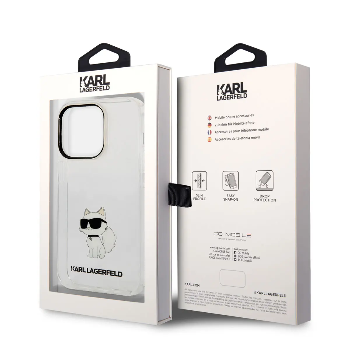 iPhone 14 Pro Max Şeffaf Kılıf, Choupette Desenli - Karl Lagerfeld