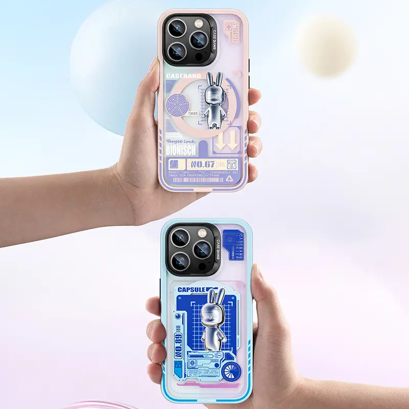 iPhone 14 Pro Max MagSafe Uyumlu Tavşan Desenli Kılıf - Benks Casebang Rabbit