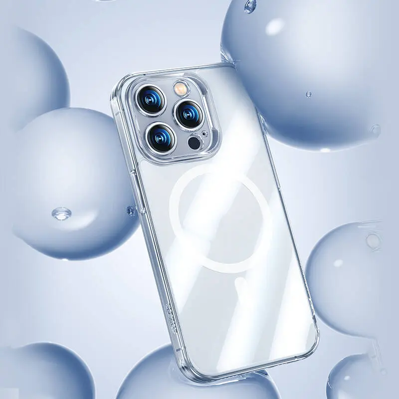iPhone 14 Pro Max MagSafe Uyumlu Kamera Korumalı Şeffaf Kılıf - Benks Corning Glass