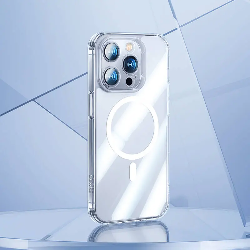 iPhone 14 Pro Max MagSafe Uyumlu Kamera Korumalı Şeffaf Kılıf - Benks Corning Glass
