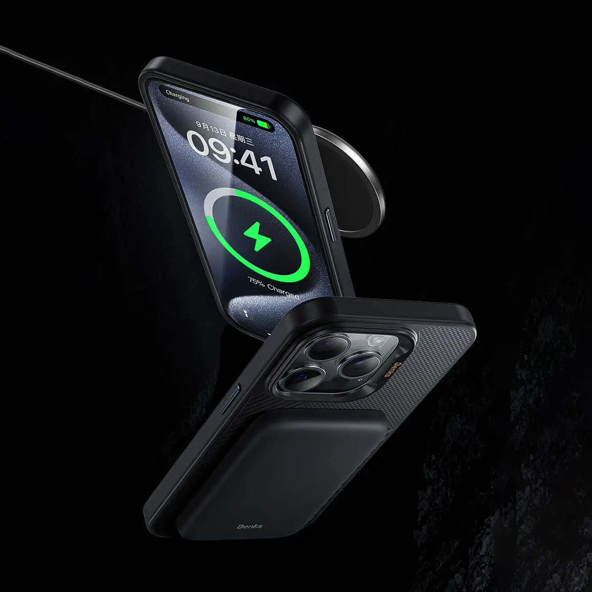 iPhone 14 Pro Max MagSafe Uyumlu Kevlar Kılıf - Benks Montage Hybrid ArmorPro