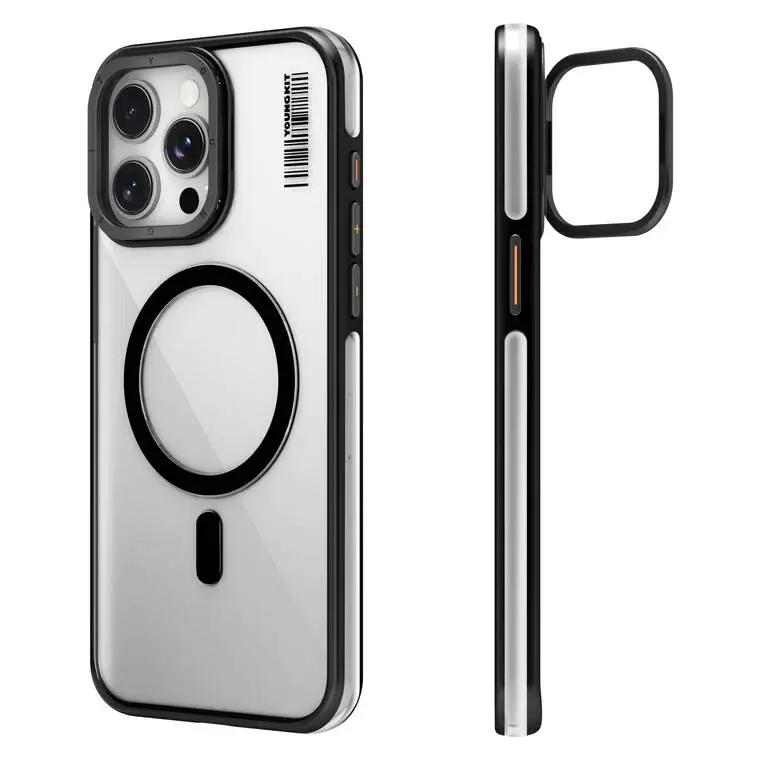 iPhone 14 Pro Max MagSafe Uyumlu Şeffaf Kılıf - Youngkit Crystal Grid