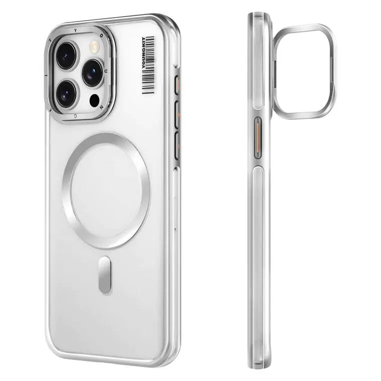 iPhone 14 Pro Max MagSafe Uyumlu Şeffaf Kılıf - Youngkit Crystal Grid
