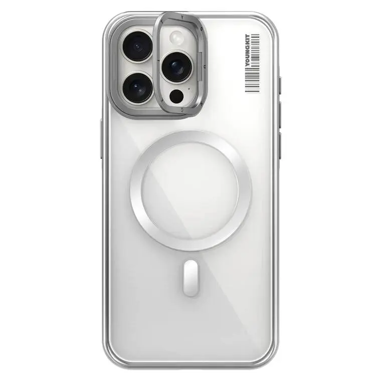 iPhone 14 Pro Max MagSafe Uyumlu Şeffaf Kılıf - Youngkit Crystal Grid