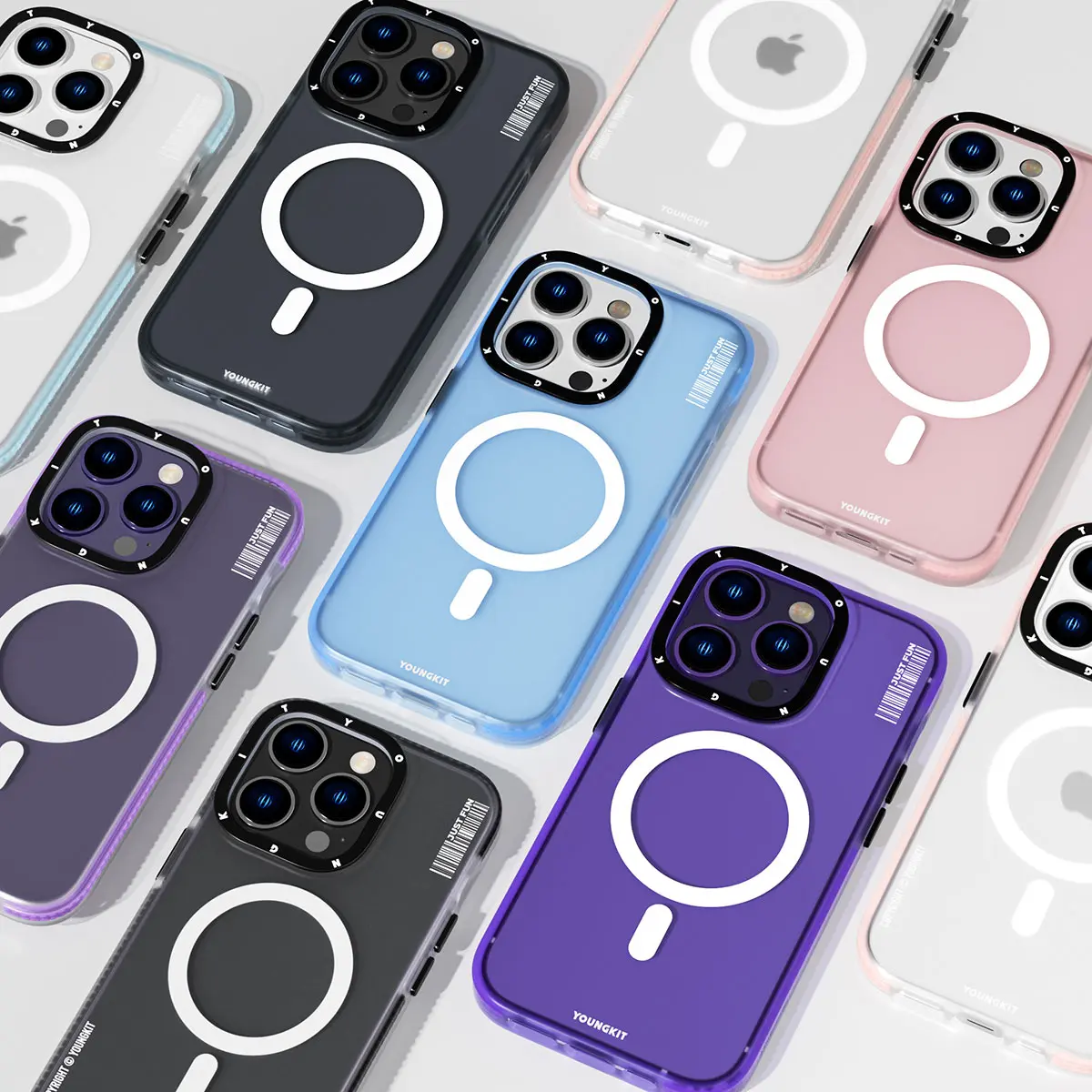 iPhone 14 Pro Max MagSafe Uyumlu Şeffaf Kılıf - Youngkit Colored Sand
