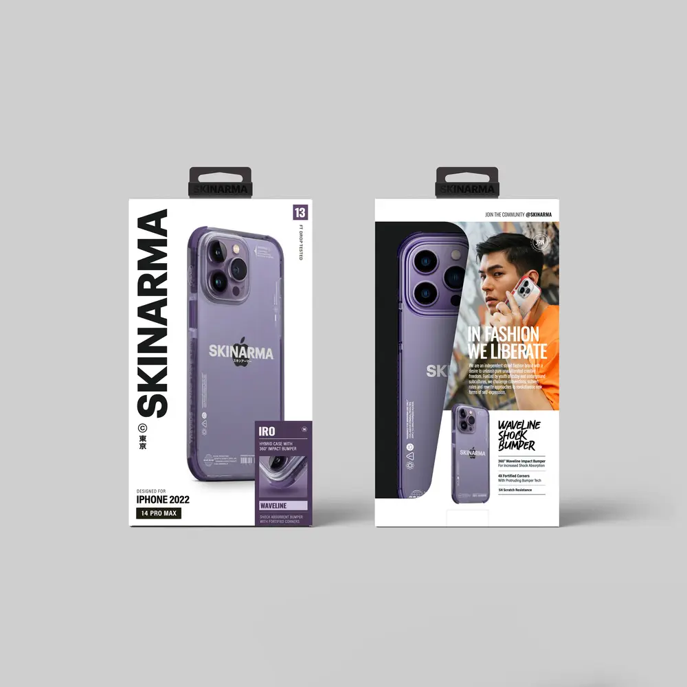 iPhone 14 Pro Max Şeffaf Airbag Tasarımlı Kılıf - Skinarma Iro