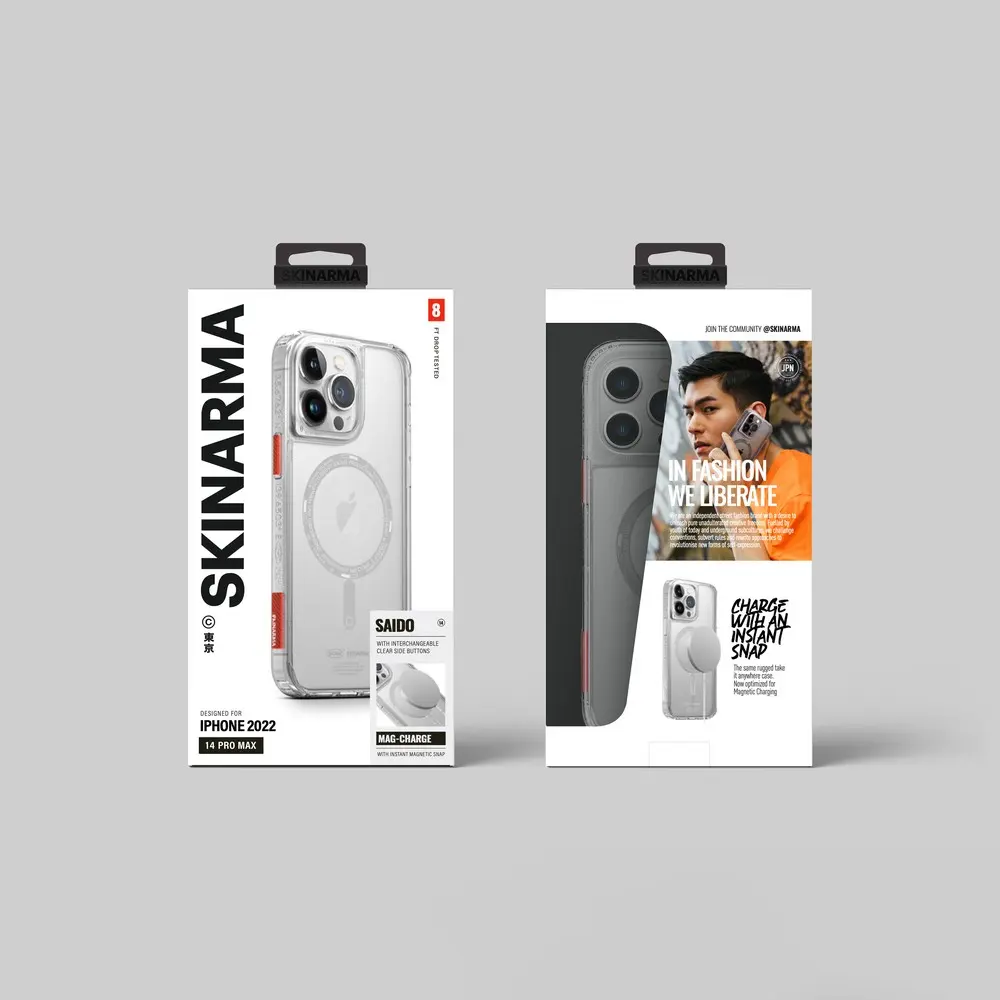 iPhone 14 Pro Max MagSafe Uyumlu Şeffaf Kılıf - Skinarma Saido