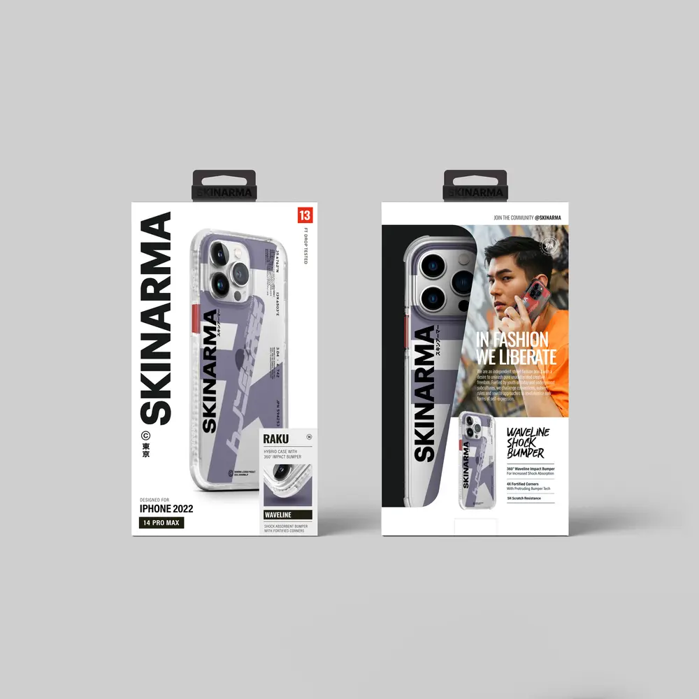 iPhone 14 Pro Max Şeffaf Airbag Tasarımlı Kılıf - Skinarma Raku
