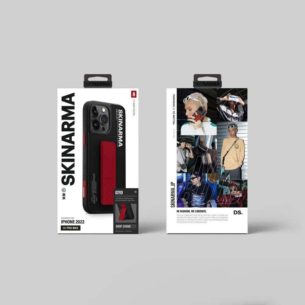 iPhone 14 Pro Max Standlı Deri Görünümlü Kılıf - Skinarma Gyo