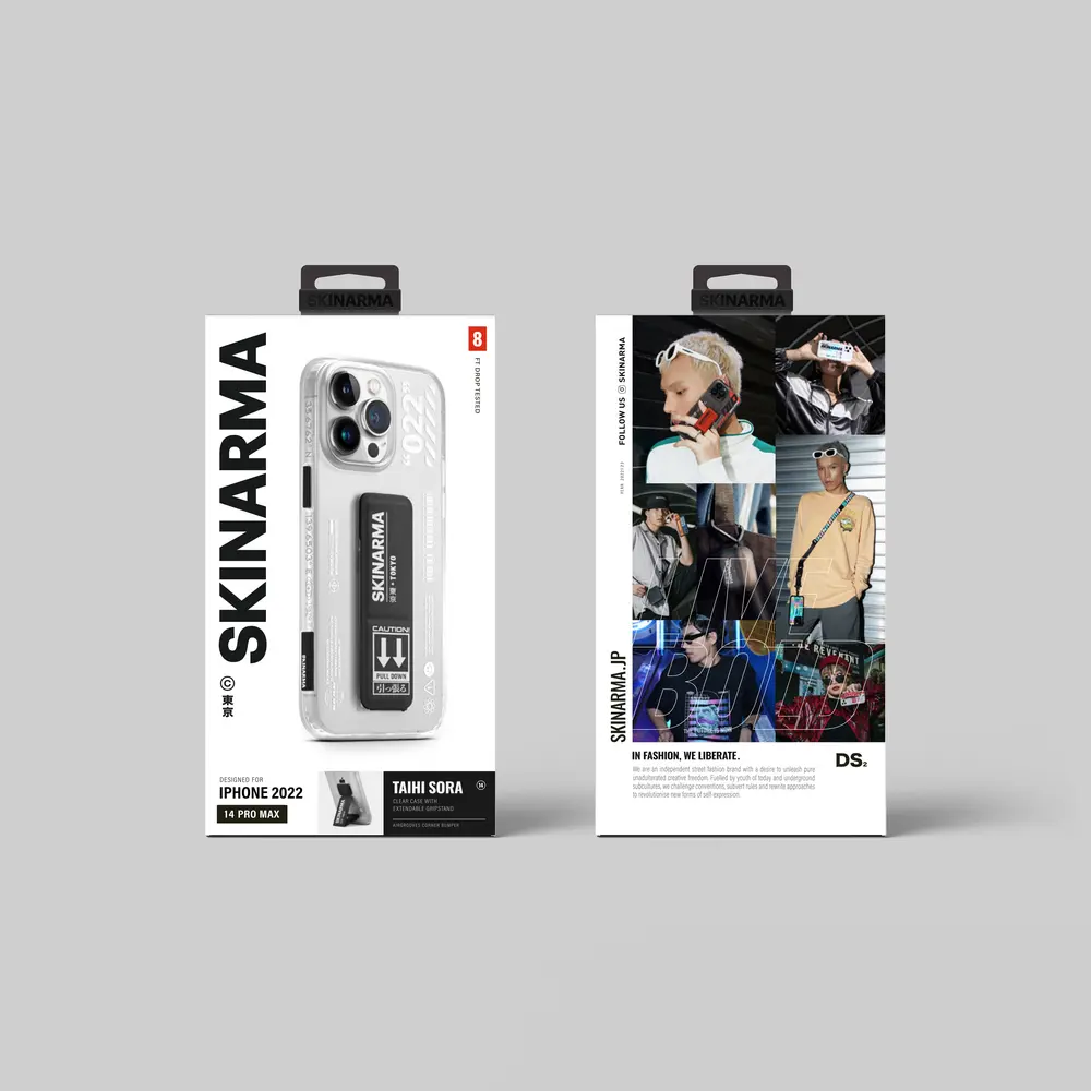 iPhone 14 Pro Max Standlı Şeffaf Kılıf - Skinarma Taihi Sora