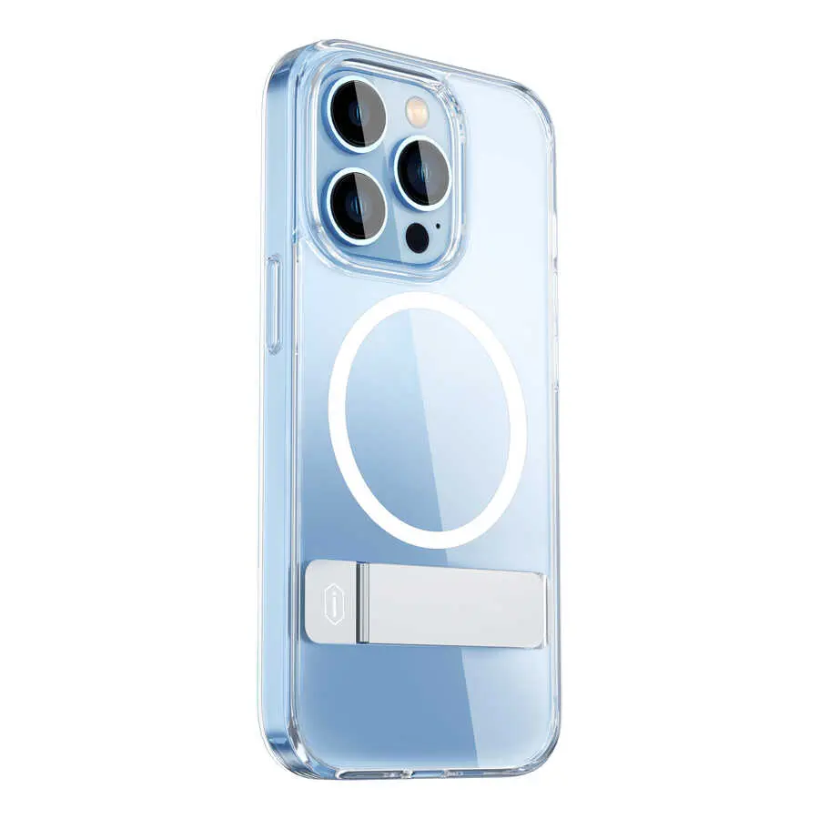 iPhone 14 Pro Max MagSafe Uyumlu Standlı Şeffaf Kılıf - Wiwu Aurora