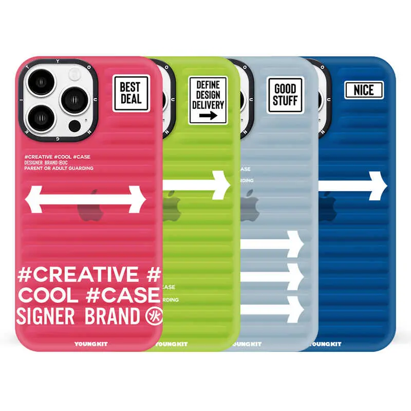 iPhone 14 Pro Max Kılıf, Tırtıklı Yüzeyli Darbe Emici Kapak - YoungKit Luggage FireFly