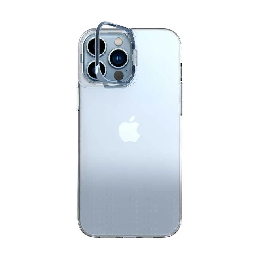 iPhone 14 Pro Max Şeffaf Kılıf, Metal Kamera Standlı - Zore Skuba