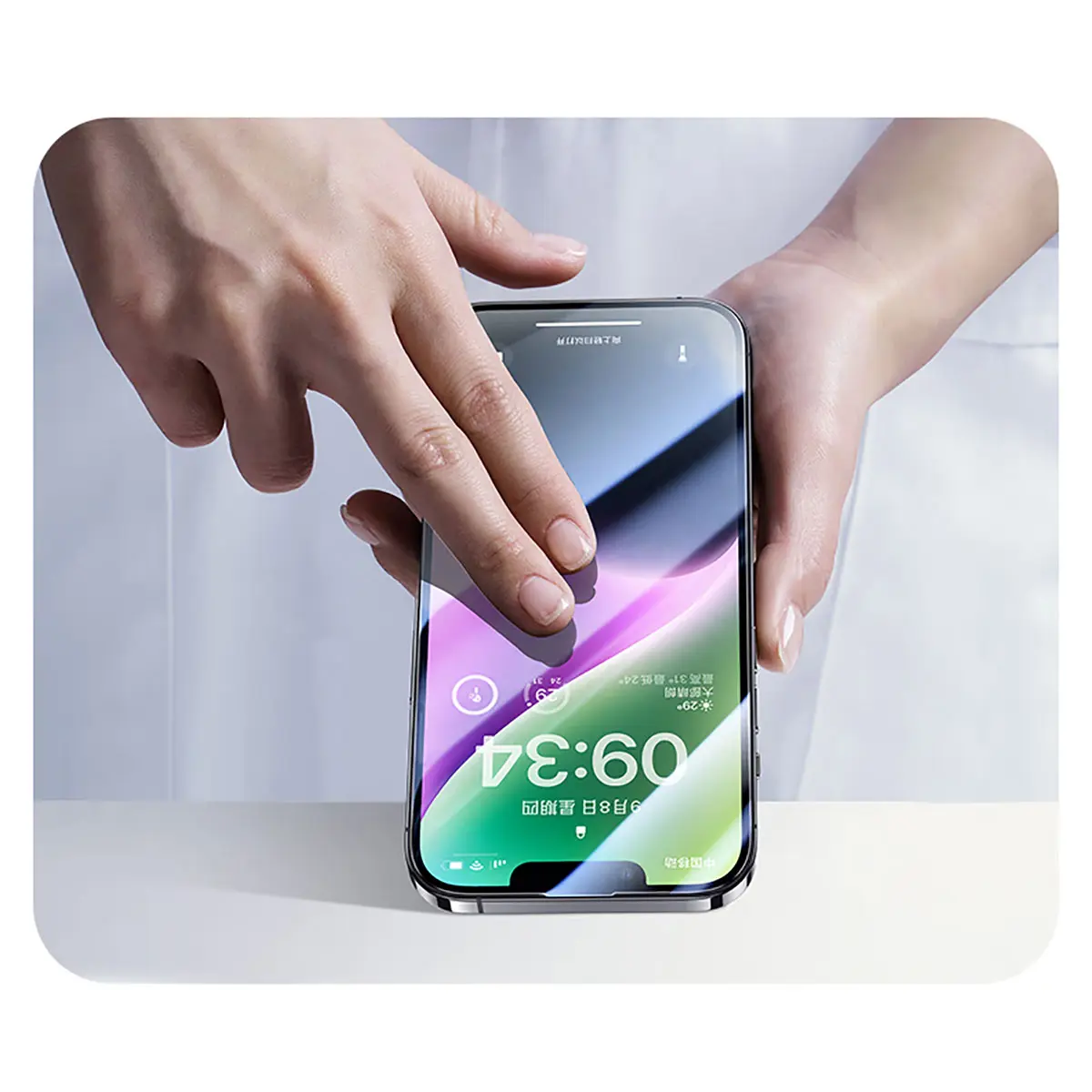 iPhone 14 Pro Max Mavi Işık Filtreli Temperli Cam Ekran Koruyucu - Wiwu CZ-003