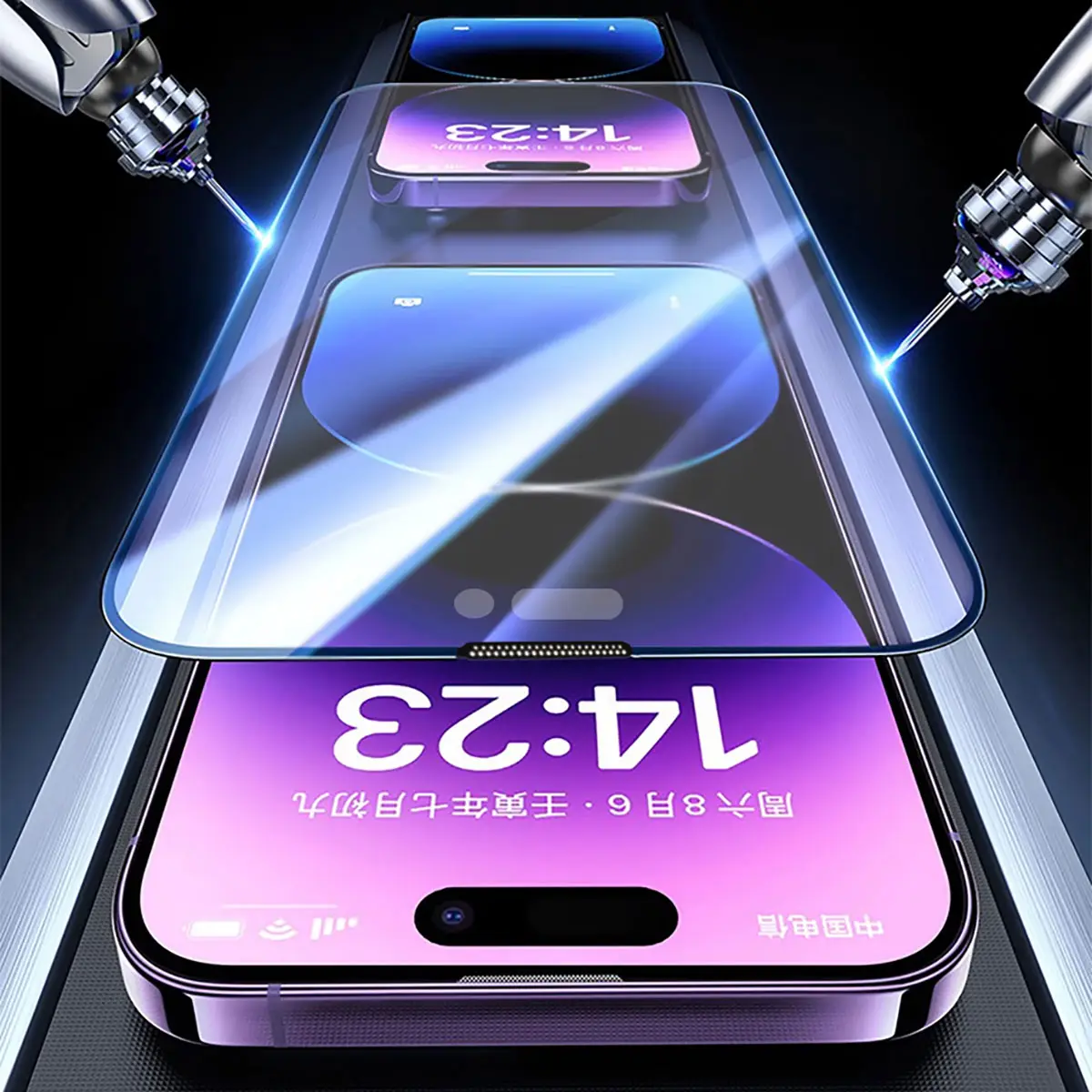 iPhone 14 Pro Max Mat Temperli Cam Ekran Koruyucu - Wiwu iVista