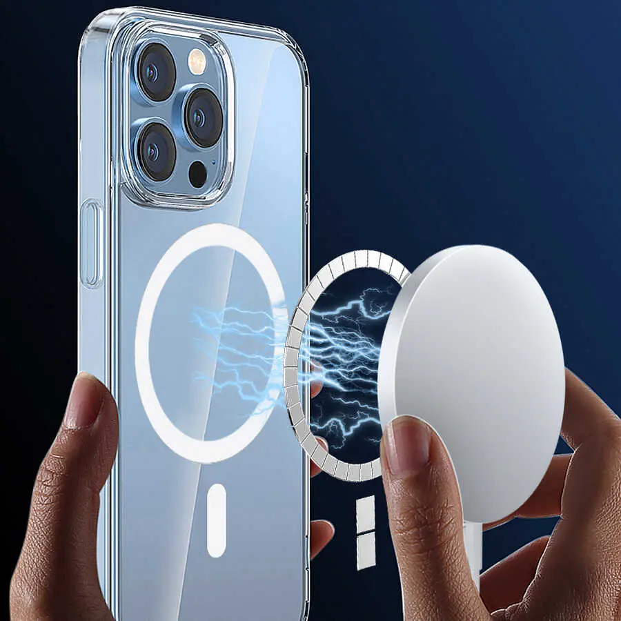 iPhone 14 Pro Max MagSafe Uyumlu Şeffaf Silikon Kılıf - Wiwu