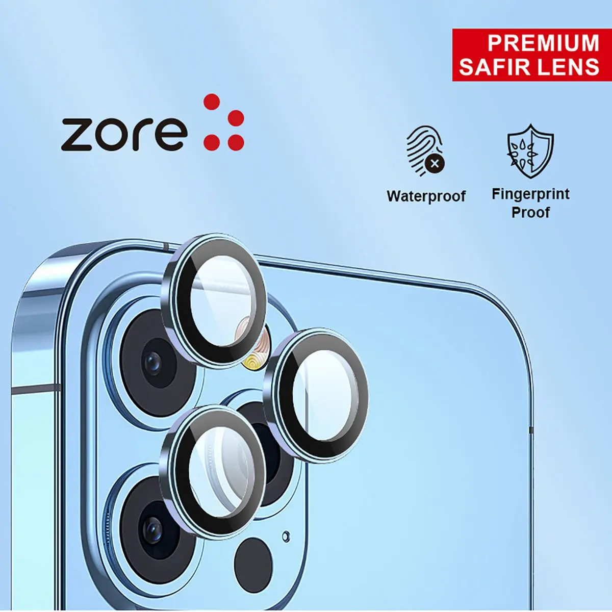 iPhone 14 Pro Max Safir Kamera Lens Koruyucu - Zore CL-12