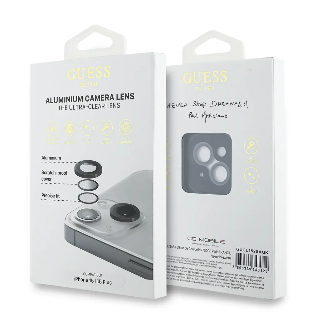 iPhone 15 Metal Kamera Lens Koruyucu - Guess Lisanslı