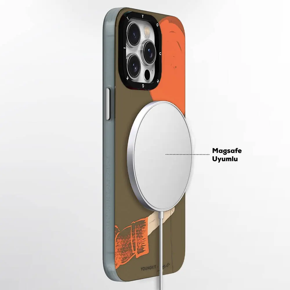 iPhone 15 MagSafe Uyumlu Kılıf - Youngkit Orange Serisi Flying Balloon